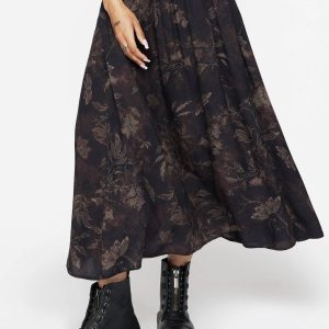 Ashmire Woodland Moth Print Midi Skirt